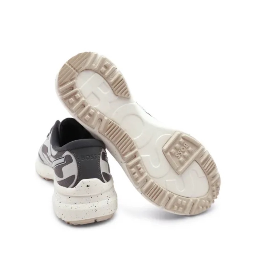 BOSS Men's Gray and White Sneakers - Picture 4 of 5